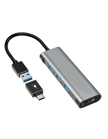 BLUESTORK HUB-MINI USB-C/A vers HDMI/3xUSB2.0 pour PC