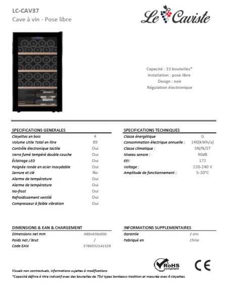LE CAVISTE / CAVE A VIN 37B CLAY/B 1Z G