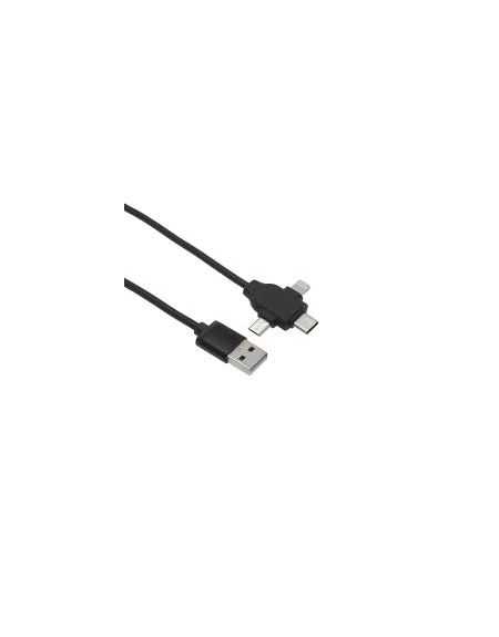 CORDON USB 3EN1 APM MICRO/TYP-C LIGHTNING NOIR1.5M (570316)