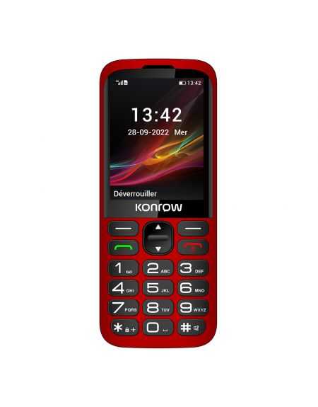 KONROW SENIOR 280 2,8 DS 2G Bluetooth +Dock de chargeROUGE