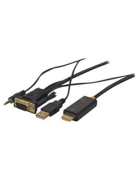 CONVERTISSEUR VGA (M) +Audio vers HDMI (M) alim. via USB 2m * 127848