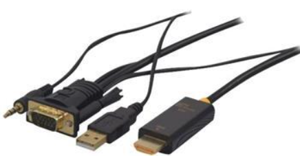  CONVERTISSEUR VGA (M) +Audio vers HDMI (M) alim. via USB 2m127848