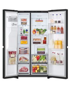 Réfrigérateur américain 638 L noir mat – Total No Frost + Distributeur eau & glace – A++/E