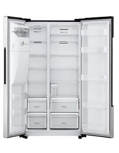 Réfrigérateur américain 562 L silver – Total No Frost + réservoir intégré Distributeur eau/glace pilée – A++/E 