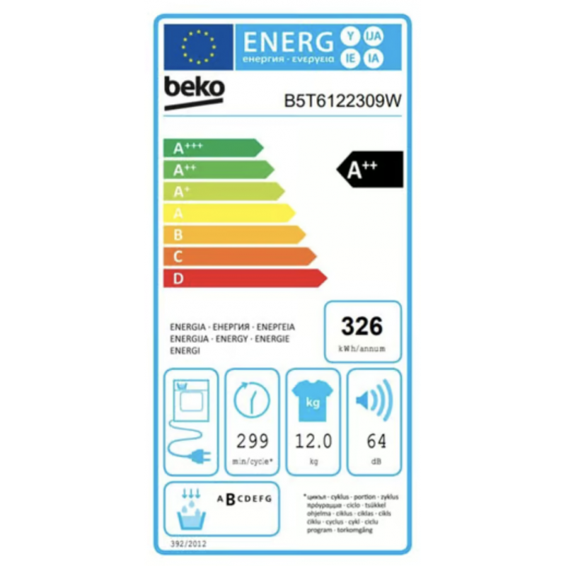 SECHE LINGE 12KG POMPE A CHALEUR A++