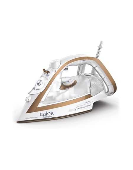 CALOR FER Ã€ REPASSER VAPEUR PUREGLISS 2900W 50G/MIN - PRESSING 270G/MIN BLANC ET OR