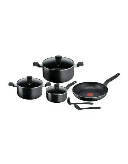 TEFAL SET DARK STONE 9PCES MARMITE 20CM + CASSEROLE 16CM + POELE 28CM + 2USTENSILES