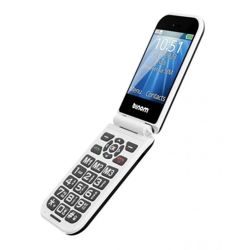 Smartphone Binom X3S Clapet Senior 4G Noir et blanc